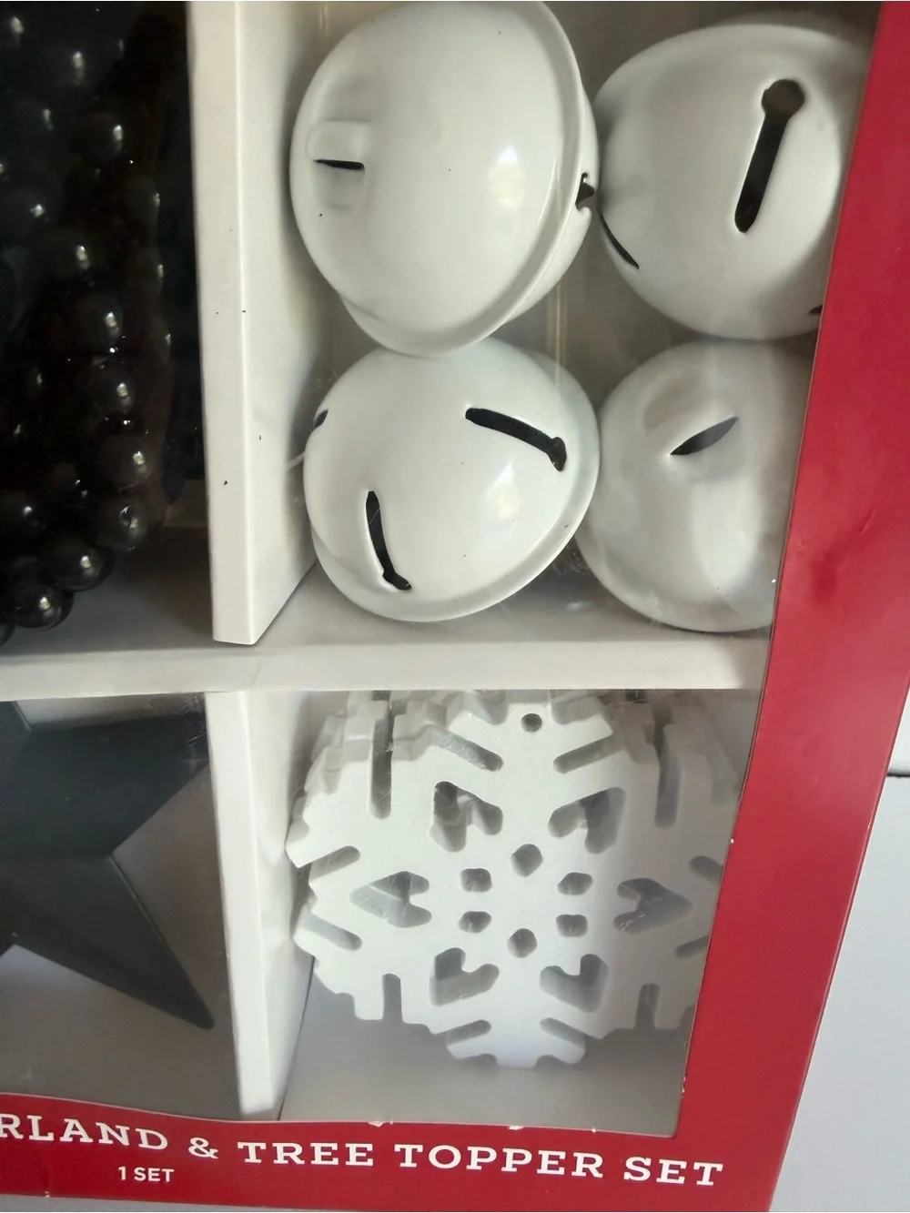 Target Wondershop Christmas Ornament Garland Tree Topper Decor Set NIB Black
